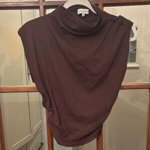 Michael Stars Rich Brown Cowl Neck Sweater